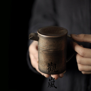 Théière artisanale en poterie rustique avec filtre pour thé Pu'er, ensemble de thé Kung Fu - Product Image 2