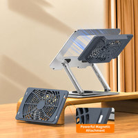 Support de refroidissement pour ordinateur portable réglable avec ventilateur turbo 360 °   Support rotatif en acier au carbone pour ordinateur portable et tablette de 12 à 17,3 pouces