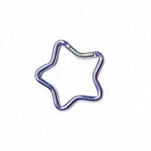 Custom Logo D-Shaped Aluminum <b>Clip</b> Keychain Climbing Carabiner <b>Hook</b> with Star Design Durable for Hiking Camping Outdoor - Product Image 3
