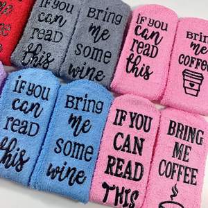 Cómodas ideas de regalos pequeños borrosos para madre esposa amigo si puedes leer esto tráeme algunos calcetines de vino - Product Image 3