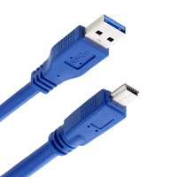 Kabel Ekstensi USB 3.0 Tipe A Male ke Mini B 10-Pin Berkecepatan Tinggi 5Gbps, Berbahan Kabel Tembaga Murni Berlapis PVC untuk Penggunaan Kamera