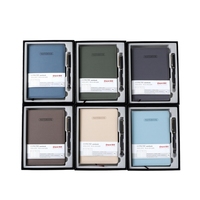Coffret Cadeau Carnet A5 en Cuir PU avec Stylo 205*140mm 112 Feuilles Papier Ligné 80gsm Journal de Bureau Professionnel Cadeau d'Entreprise Vente en Gros