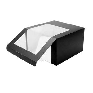 Zwart Papieren Pakket Baseballpet Doos Hoed Kaartverpakking Met Doorzichtige Raamkap Geschenkdoos Verpakking - Product Image 1