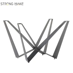 Modern mobilya donanım dökme demir masa tabanı X şekilli masa Metal bacaklar Metal taban masa için