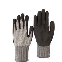 Gants de travail en nitrile résistants aux coupures CE Industriels HPPE EN388 Niveau 4 ANSI/ISEA Niveau de coupe 4 Revêtement noir
