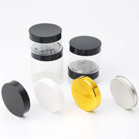 60Ml 100Ml 200Ml 250Ml Ps Pet Clear Cosmetic Cream Jars Conteneur de gommage en plastique avec bouchon noir 4oz pot de pommade en plastique