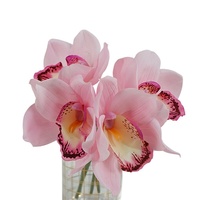 Bouquet d'orchidées Cymbidium hydratantes, fleurs artificielles de haute qualité, décoration de table en acier inoxydable, centre de table pour mariage