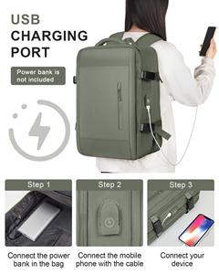 Custom 2025 Popular Men's Multi-functional Travel <b>Backpack</b> Expandable <b>Water</b> <b>Resistant</b> Student Bag Usb Charging Port <b>Backpack</b> - Product Image 6