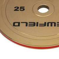 Poids de musculation Newfield Powerlifting en plaques dorées 25 kg, qualité supérieure, pour entraînement de force en salle de sport
