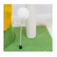 Tempat Tidur Kucing Minimalis Bentuk Bunga Terintegrasi dengan Tiang Garuk Sisal, Platform, dan Mainan Panjat untuk Kucing