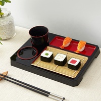 Plateau de service japonais Sushi tasse à boisson plateau ensemble Sushi saumon vaisselle combinaison avec plateau de service tapis en bambou