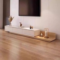Console TV flottante minimaliste avec rangement caché Compartiments de rangement noirs élégants Console multimédia pour salon