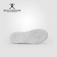 BUCCI BATANI Chaussures décontractées pour hommes Moon Shadow en cuir blanc et tissu Scabal, tige en tissu, à lacets, semelle extérieure en caoutchouc XL SC070