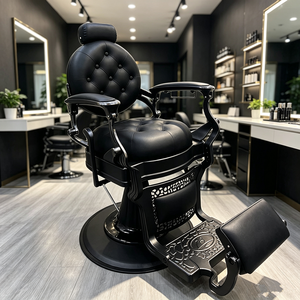 Meubles de salon de beauté haut de gamme les plus vendus, chaise de barbier confortable pour hommes avec rotation à 360 degrés, en vente - Product Image 1