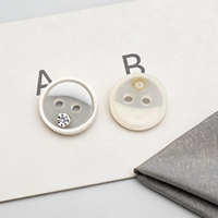 Bouton rond en résine de 11 mm avec strass, deux trous, bouton transparent en coquille pour chemisier et accessoires de couture pour femmes
