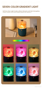 เครื่องพ่นไอน้ำอโรม่าแบบพกพาขนาดเล็ก OEM พร้อมหินเกลือหิมาลัย ไฟ LED กลางคืน ชาร์จ USB ได้ ใช้ในรถยนต์ได้ - Product Image 2