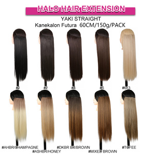 Julianna Bán Buôn 24 Inch 60Cm 150G Nhãn Hiệu Riêng Thẳng <span class=keywords><strong>Ombre</strong></span> Tóc Vàng Vô Hình Tổng Hợp Cá Dòng <span class=keywords><strong>Halo</strong></span> Phần Mở Rộng Tóc - Product Image 6