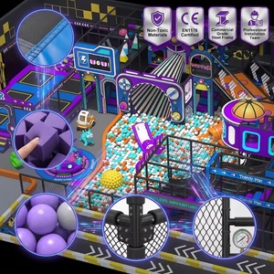 Équipement de terrain de jeux intérieur personnalisé sur le thème du ninja : trampoline, karting, piscine à balles, tour d'escalade |   Centre d'aventure FEC pour enfants - Product Image 4