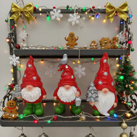 Gnome de Noël en résine de luxe, figurine sans visage, statue de lutin, chapeau flocon de neige rouge, décoration de table de Noël, décoration de cheminée