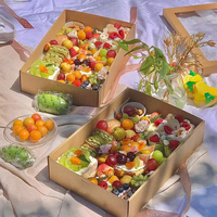 Vente en gros de boîte à rabat en papier carton pour pique-nique boîte à emporter pour chocolat de fête boîte d'emballage alimentaire pour brunch de pâturage