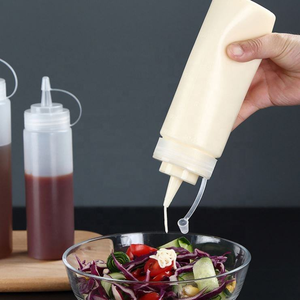 Food Grade PP Squeeze Bottle Cylinder Shape Screw Cap For <b>Kitchen</b> Use Clear Red Yellow Available - Product Image 1