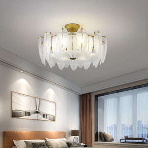 New Arrival Feather Design <b>Ceiling</b> Lamp Modern Luxury Glass <b>Light</b> Nordic <b>Ceiling</b> Lighting Chandelier for Living Room - Product Image 1