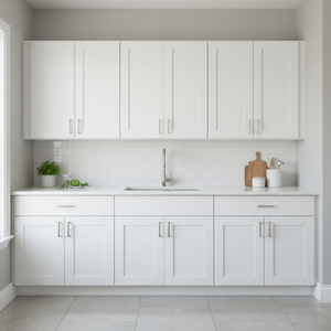 Mobiletto da Parete Bianco Shaker Sunique Sydney 24x42 Pollici in MDF con Anta Termoformata, Design Moderno per Cucina - Product Image 4