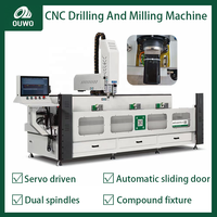 Machine de perçage et de fraisage CNC à double broche OUWO 2026 3000MM pour profilés en aluminium avec table rotative pour l'industrie des portes et des fenêtres