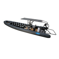 Bateau semi-rigide de luxe Haide CE 32 pieds DL960, bateau à rames en aluminium soudé, skiff individuel, avec auvent de plage, pour la pêche