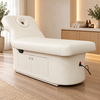 Table de massage électrique motorisée personnalisée pour soins du visage et cils, blanche, de luxe, moderne, mobilier de salon de beauté