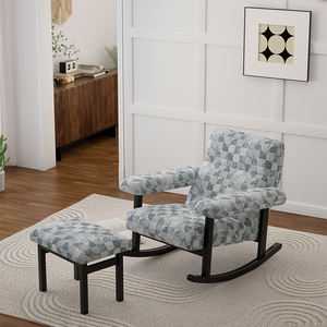 Nordique moderne luxe salon chaises en métal rembourré Relax à bascule simple paresseux canapé adulte chambre salon meubles de lecture - Product Image 5