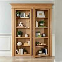 Porte-étagères intérieure invisible en bois massif, style Murphy, pour chambre secrète