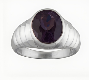 <b>Men</b>’s 925 Sterling Silver Purple <b>Amethyst</b> <b>Ring</b> Oval Cut Gemstone Statement Jewelry Classic Bold Design Everyday Wear - Product Image 1