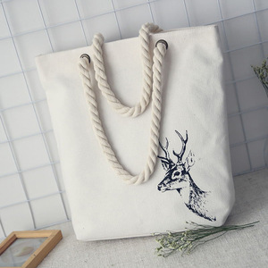 Sacs de plage vintage en toile de coton personnalisés écologiques avec motif de lettres et franges - Product Image 5