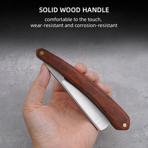 Rasoir droit en acier inoxydable antique LIYI, manche en bois, style ancien, salon de coiffure, coupe de cheveux, <span class=keywords><strong>rasage</strong></span> de la barbe - Product Image 4