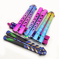 Couteau papillon personnalisable tout acier pour l'entraînement pratique Couteaux de jeu en acier inoxydable non tranchants pour débutants Support OEM