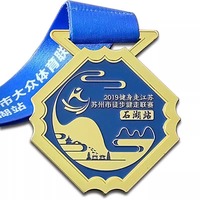 Médaille de finisseur de course en alliage de zinc poli sur mesure Surewin avec cordon, médaille d'honneur personnalisée