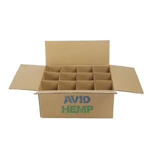 回收6瓶纸板板条箱运输纸箱，带纸插件