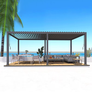 Yoho nuevo Gazebo recubierto de polvo de acero para exteriores persiana impermeable pérgola ajuste de mano dirección Abrir/cerrar balcón Incluye pantalla - Product Image 6