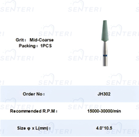 Tête de meulage diamant en céramique SENTERI et tête de meulage en oxyde de zirconium foret de polissage de laboratoire dentaire à puissance manuelle
