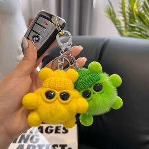 Dễ Thương Thiết Kế Mềm Sang Trọng Keychain Trẻ Em Túi Xe Quyến Rũ Mặt Dây Chuyền Có Một Con Thỏ Lông Phim Hoạt Hình Búp Bê Và Nhỏ Than Bóng Keyholder - Product Image 5