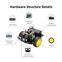 Tscinbuny 2WD Kits de mini robots programmables avec kits de modules électroniques Kits de fabricant d'éducation pour ArduIDE