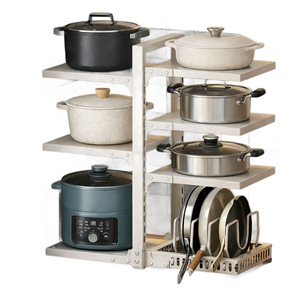 Sea Shark Pot Rack 5-Tier Carbon Steel <b>Kitchen</b> <b>Storage</b> Rack For Cookware Countertop Organizer - Product Image 1