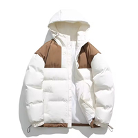 Veste d'hiver pour homme, doudoune décontractée en tissu tissé, coupe slim classique avec fermeture éclair