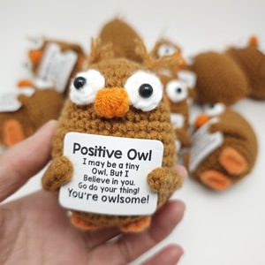 Nuevo Oso de Peluche de Energía Positiva, Lindo y Creativo, Hecho a Mano con Tejido de Punto, para Aliviar el Estrés, Relleno de Algodón PP de Alta Calidad - Product Image 5