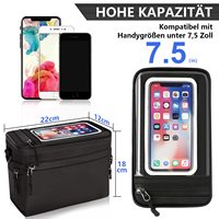 Sac de guidon de vélo 5 LitresWaterproof avec TPu Sensitive TouchScreen Velcro Fastener RemovableShoulder Strap for Bags