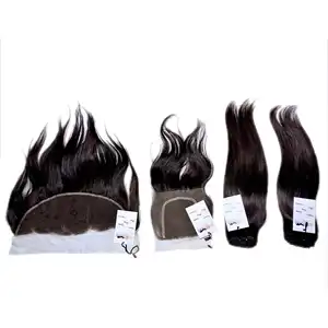 Оптовая продажа, необработанные волосы и фронтальные, недорогие швейцарские фронтальные волосы 13x4, бразильские человеческие волосы 4x4, прямые волосы