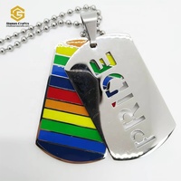 Collier pendentif personnalisé en métal, arc-en-ciel, fierté LGBT, lesbienne, gay, collier de type dog tag