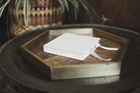 Boîte cadeau en lin de qualité supérieure personnalisée pour mariage pour clé USB