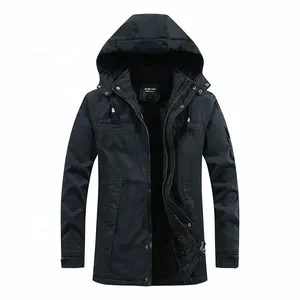 Herren-Wintermantel aus Baumwolle, Leicht, Warm, Lang, mit Kapuze, Atmungsaktiv, Winddicht, Anpassbar, Wattiert - Product Image 1